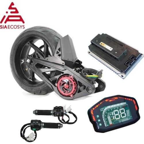 New QS Motor 14x6.0inch 4KW 138 90H 72V PMSM Mid Drive Motor Assembly With Votol Controller For Electric Motorcycle