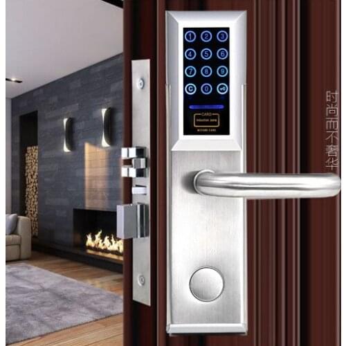 Electronic Smart Home Digital Led Touch Screen Password Keypad Door Lock With Key And Card Et958pw
