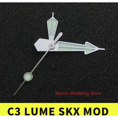 HOT Super C3 Luminous Silver Watch Hands Fit MOD TUNA SKX SRP 4R35 7S26 NH35 NH36 Automatic Movement
