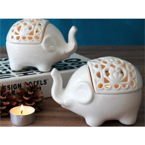 Ceramic candle holder vintage home decoration home candle stand table decoration elephant candle holder