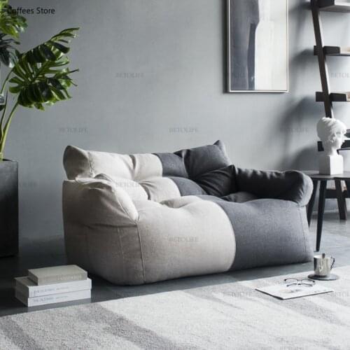 Two Seat Large Bean Bag Sofa Chair Lazy Sofa Couch Recliner Floor Seat Tatami Sofa Cover No Filler Puff Ottoman Pouf Footsool