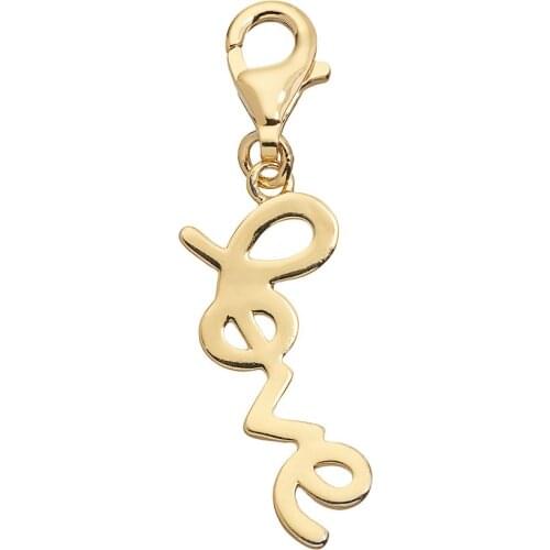 New Arrival Cheap Fashion Metal English Letter Words Love Charms With Lobster Claw For Jewelry Making DIY