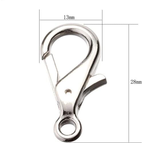 Wholesale Pareto 600pcs 28mm Chaveiro Zinc Alloy Snap Hook Key Chain For Keychain DIY Bag Accessories Nickel Plated