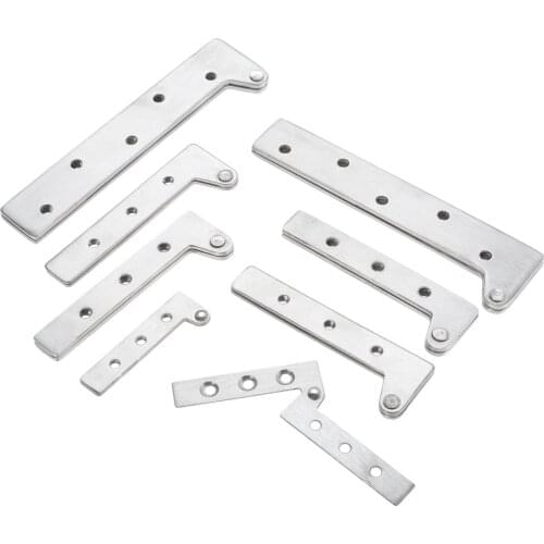 2 Sets Stainless Steel Seven-word Hinge 360 Degree Rotation Hidden Hinges Cabinet Door Screen Window Folding Hinge Door Hardware