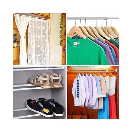 Useful Extendable Telescopic Spring Net Voile Tension Curtain Rail Loaded Rod AU