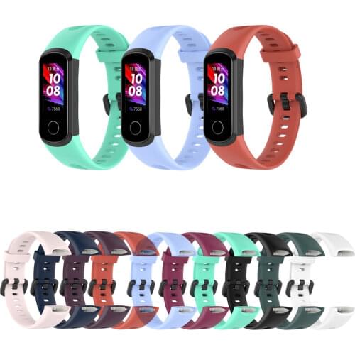 For HUAWEI Band 4 / Honor Band 5i Soft Silicone Strap Replacement Watch Band Sports Wristbands Bracelet Smart Watch Accessories