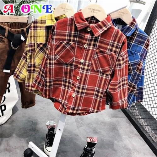 Shirt for boy baby boy shirt 2019 fashion cotton striped plaid kids shirt casual handsome outdoor baby clothes 90-130cm z133