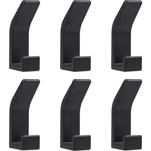 Self Adhesive Hooks 6 Pack, Space Aluminum Adhesive Wall Hanger For Coat, Towel, Keys, Bags, Home, Kitchen, Bathroom