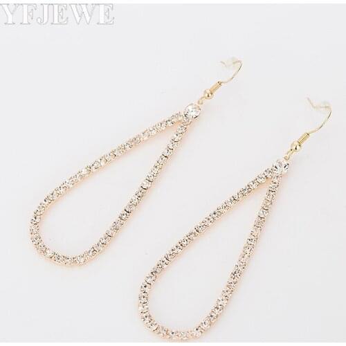 YFJEWE Cubic Zirconia Drop Earrings with Tiny CZ Luxury Bridal Wedding Earrings for Women Rhodium Plated Wholesale E175