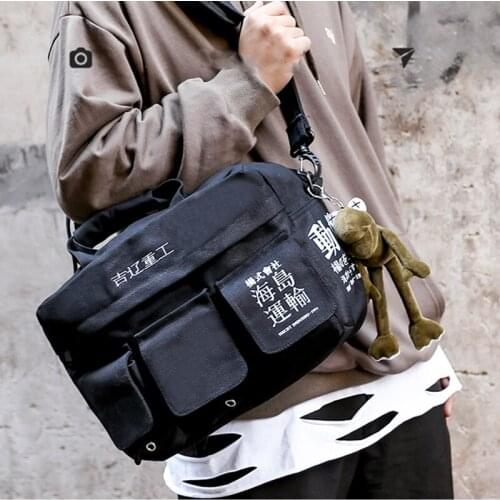 Large Messenger Bags for Men Multi-pocket Shoulder Bag Canvas Crossbody Pack Retro Casual Multifunction Male Travel Bag