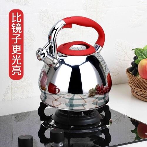 3 Liters Large Capacity Super Mirror Light High-Grade 304 Stainless Steel Whistle Kettle Water Pitcher
