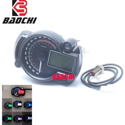 Universal Refit Motorcycle Speedometer Tachometer Odometer Instrument Escape Digital Electric Speed Adjustable LCD Light Screen