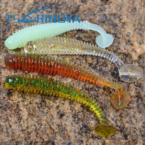 TSURINOYA 48Pcs 50mm 0.6g Soft Fishing Lure Protein Lures Soft Baits Esfishing Wobblers Leurre Peche Isca Artificial Para Pesca