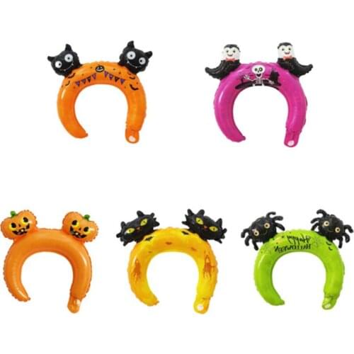 Halloween hair hoop foil balloons, headband ballon halloween party supplies kids toys 100 pcs/lot