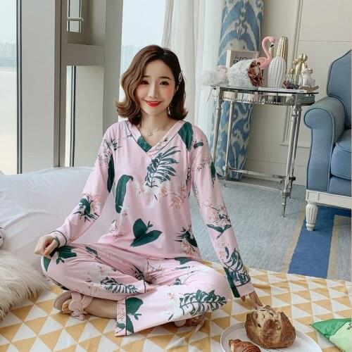 Women nursing pyjama cotton pregnancy sets knitted nursing nightgown maternity long sleeve long summer tops pregnant pajamas