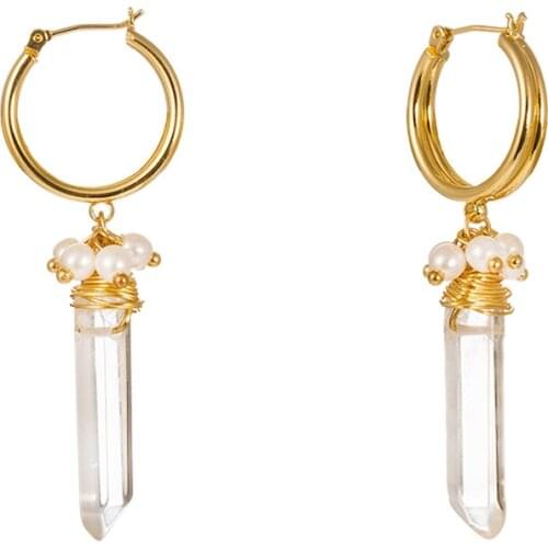 Fashion White Natural Stone Long Dangle Earrings For Women High-quality Drop Earring Jewelry Accessories Wholesale