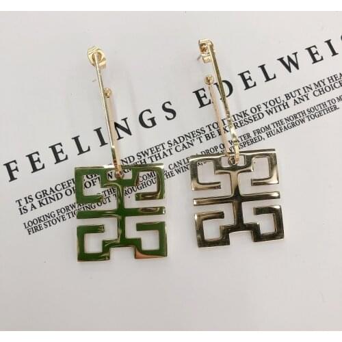 2021 New Geometric Acrylic Stainless Steel Titanium Earrings For Women Fashion Gold Chain Link Party Jewelry