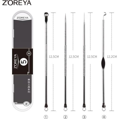 ZOREYA Acne Needle 4pcs/set Blackhead Removal 4pcs/set Acne Pimple Belmish Extractor Vacuum for Face Skin Care Tool