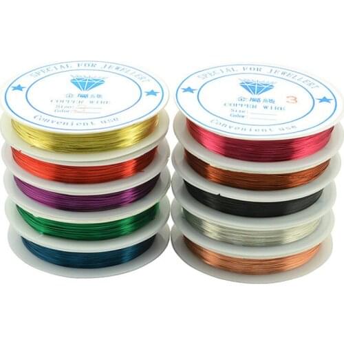 0.25/0.3/0.5/0.6/0.7/0.8/1 Mm Silver/gold/black/blue Sturdy Alloy Copper Wire DIY Soft Useful Craft Beading Wire Jewelry Making