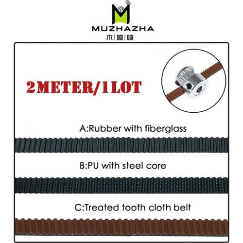 2M PU with Steel Core GT2 Belt Black Color 2GT Timing Belt 6mm Width for 3d printer Free Shipping