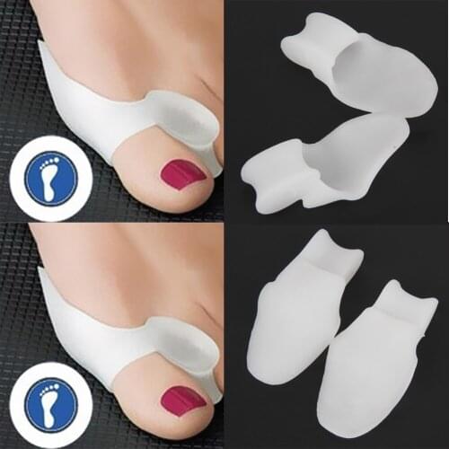 2pcs=1pair New Protective Toes Separator Suitable Bunion Corrector Material Soft Gel Straightener Spacers Stretchers Care Tool