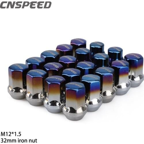 20PCS Racing Cone Seat Closed End Iron Wheel Lug Nuts Length 32mm m12*1.5 With Lug nut Adapter