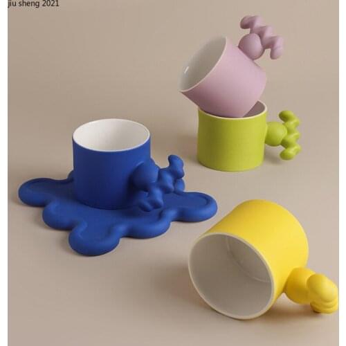 210ml Modern Ceramic Couple Coffee Cup Simple Home Office Afternoon Tea Tea Cup English Breakfast Milk Mug Home Decoration Gifts