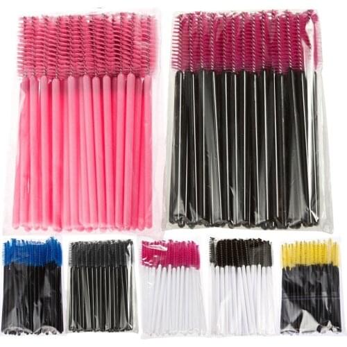 50/10/5PCS Disposable Eyelash Brushes Mascara Wands Applicator Spoolers Makeup Brush Eye Lashes Cosmetics Tools