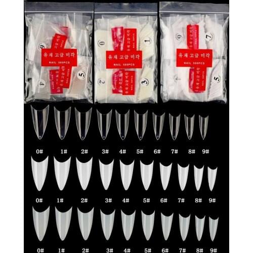 500pcs/bag Pointy Stiletto Nail Tips(White /Clear /Natural)False Fake Manicure Acrylic Gel DIY Suppliers Fingernail Claw Tips#30