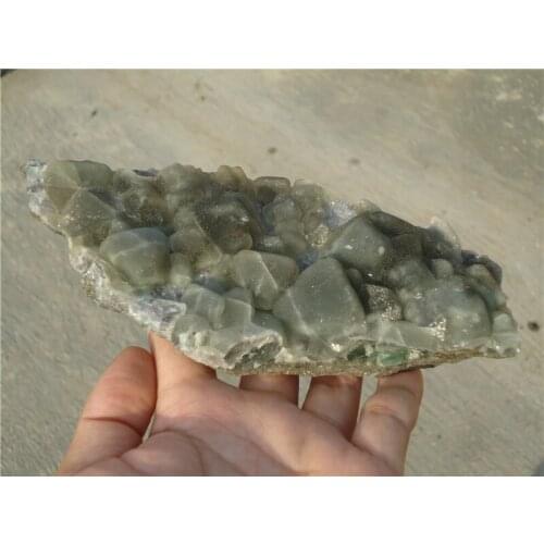 580 gram NATURAL Green Cubic FLUORITE Quartz Crystal Mineral Specimen