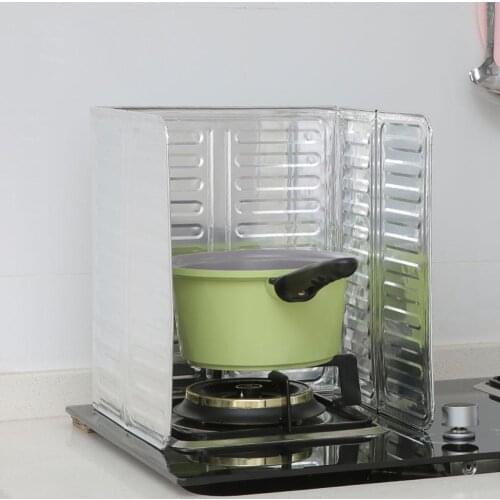 Aluminum Foldable Kitchen Gas Stove Baffle Plate Kitchen Frying Pan Oil Splash Protection Screen Kichen Accessories High Quality