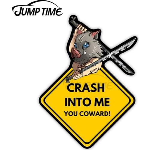 Jump Time 13 x 8.8cm Demon Slayer Crash Into Me Warning Anime Stickers Decal Trunk Anime Silhouette Personality Decoration