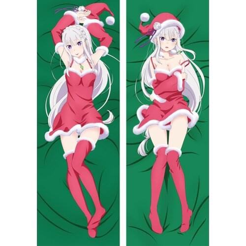 Anime Re Zero Christmas Emilia Dakimakura Hugging Body Pillowcase Re: Life In A Different World From Zero DIY Pillow Cover