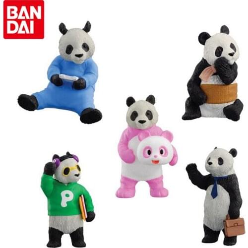 Bandai Genuine Gashapon A Warm Welcome To Mr. Panda Cute Panda Pendant Anime Action Figures Collectible Model Toys for Kids