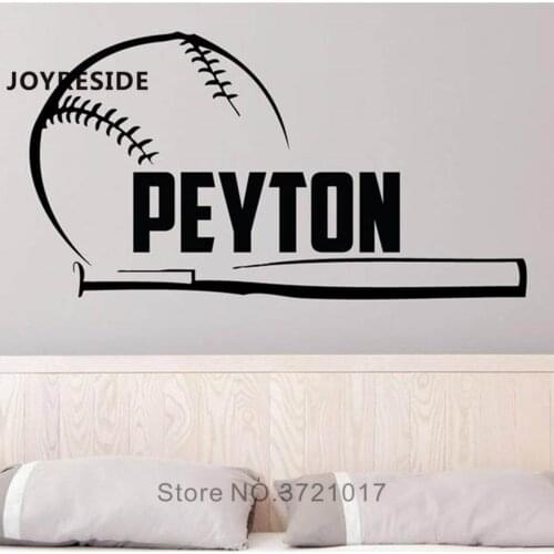 Baseball Wall Stickers Custom Name Personalized Names Wall Decals Home Rooms Sport Style Decor Sports Decoration Wall Decal M530