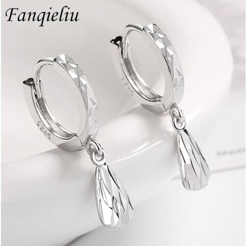 Fanqieliu Casting Pattern Drop Earrings Jewelry Girl Gift Solid 925 Sterling Silver Dangle Earrings For Women FQL21236