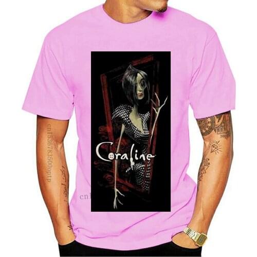 Juniors Coraline Other Mother Red Frame Black T Shirt Men Women Short-sleeved TEE Shirt