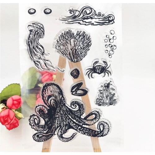 Hot selling Underwater World alphabet transparent clear stamp / silicone seal roller stamp DIY scrapbook album / card production