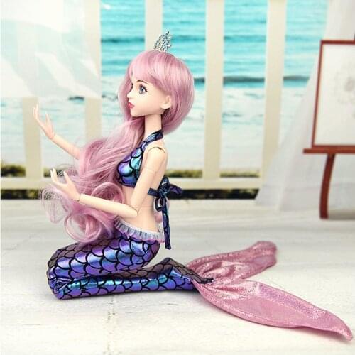 16 inch Ball Jointed Doll Clothes Set Mermaid Fish Dress and Bra for 1/4 BJD Dolls Dress Up