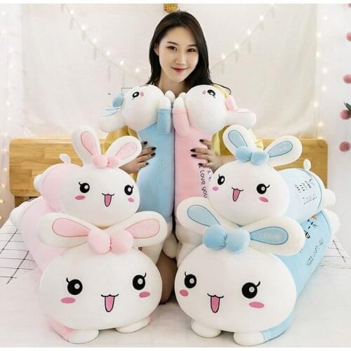 Creative Long Lying Rabbit Plush Stuffed Soft Toy Sleeping Long Pillow Animal Children Girlfriend Birthday Gift Kawaii Room Deco
