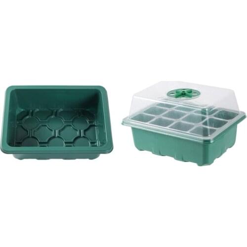 Seed Starter Trays Box Humidity Adjustable With Labels, Transparent Covers Propagator For Seeds Growing