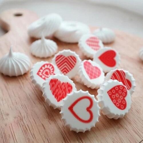 Love Heart Sugar Stamp Transfer Sheet For Valentines Day wedding chocolate meringues decoration s Paper cake decorating tools