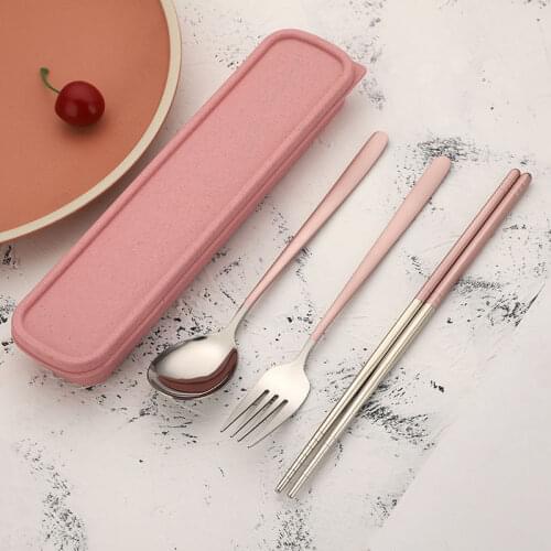 Dinner Set Cutlery Stainless Steel Tableware Knife Fork Spoon Dinnerware Set with Box Western Dinner Tools travel cutlery set b