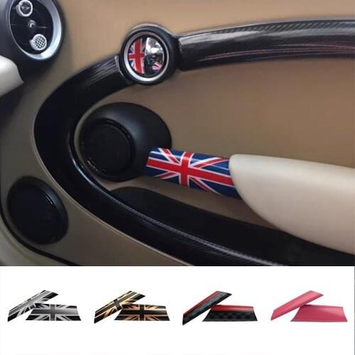 Car Interior Room Handle Cover Trim Sticker For Mini Cooper One S JCW R55 R56 Clubman Handle Protective Frame Accessories