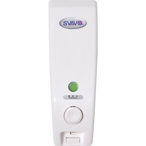 SVAVO Wall Mounted Soap Shampoo Dispenser ABS Shampoo Shower Gel Manual Soap Pump Dispenser for Bathroom Hotel Kitchen