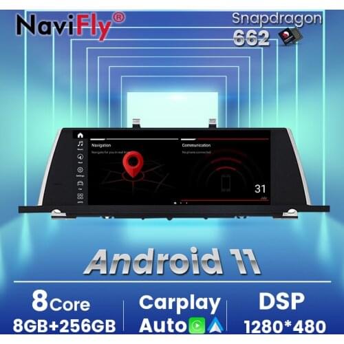 NaviFly Android11 8+256G Snapdragon Car Player Navigation GPS Radio For BMW 5 Series GT F07 2009-2016 CIC NBT system DSP carplay