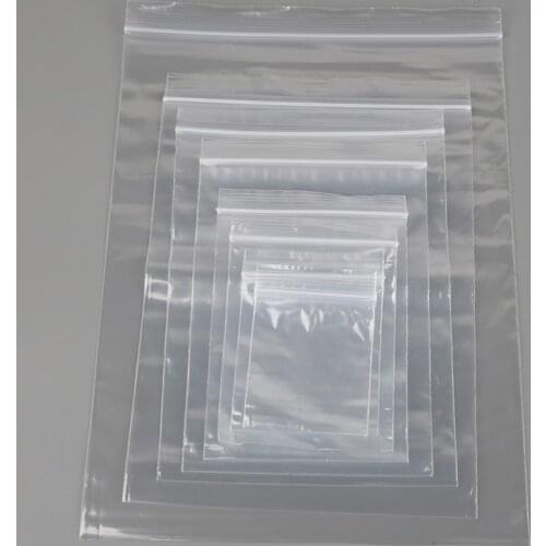 New 5Sizes 100Pcs Zip Lock Bags Transparent Poly Bag Reclosable Plastic Small Baggies Gift Bags Jewelry Packaging Bags Wholesale