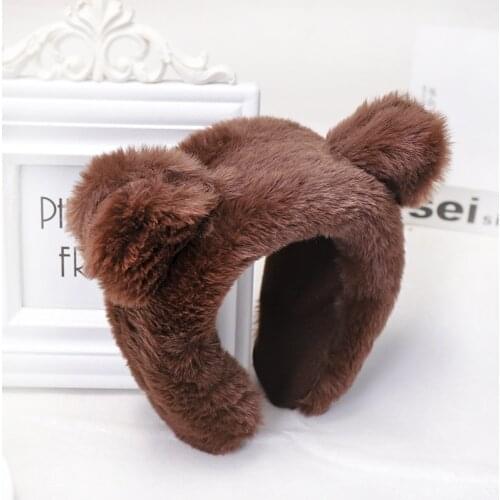 Super Cute Plush Bear Ear Hairband Headband Girls Hair Head Hoop Band Accessories For Women Children Hairband Headdress Headwear