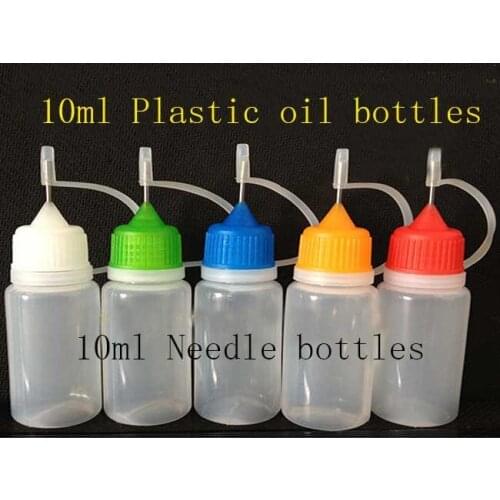Empty Plastic Needle Bottle PE 10ML Plastic Dropper Bottles With Screw Metal Needle Cap for Ego Electronic Cigarette