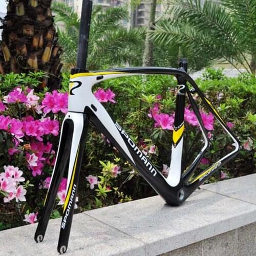 Road bike frame Full carbon fiber front fork Seat post clamp UD bright light 27.2 Bicycle Frameset accessories partss